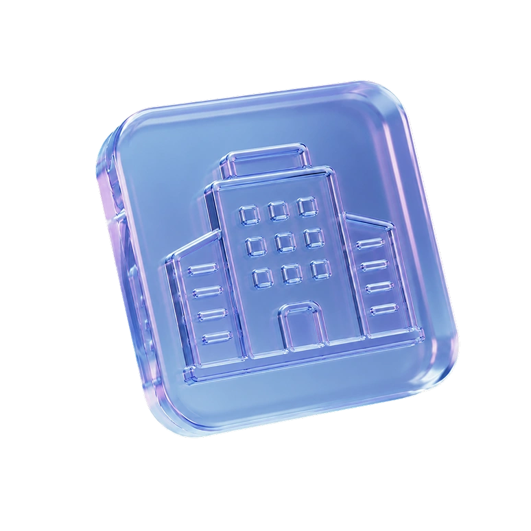 Transparent building-shaped object
