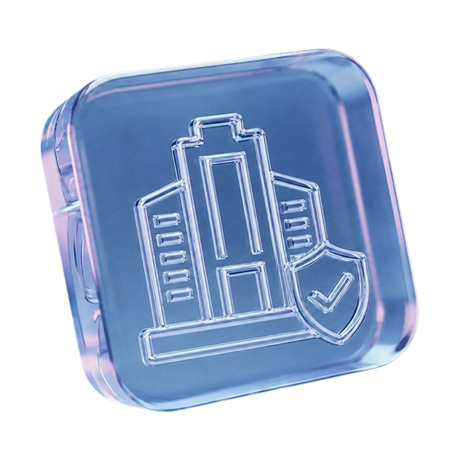 Transparent icon of a secure building - for uae freezone company setup page