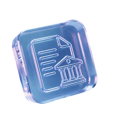 Transparent icon of a document and building - Pro services